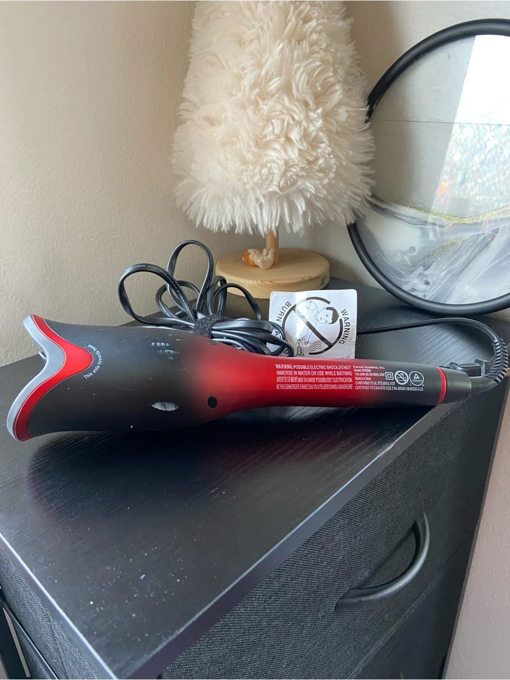 CHI Lava Spin N Curl Professional Automatic Curling Iron Hair Styler Red Tested